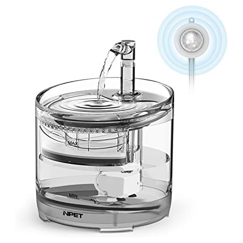 NPET Fuente transparente con sensor de movimiento y bomba supersilenciosa Cover