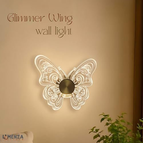 Image of Luxury Butterfly 3-in-1 LED Wall Light for Home Decoration | Lamp for Living Room & Bedroom | Fancy Decorative Shadow Wall Lamp for Indoor Ambient Lighting Pack of 2