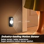 4 Pack Motion Sensor Puck Lights, Rechargeable Under Cabinet Lights, Wireless LED Cabinet Lights, Dimmable Warm White Night Lights for Closet, Drawer, Shelf, Kitchen, USB Charging, Black