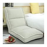 MIRODO Tumbona de Relax, Silla de Suelo Asiento de Piso Ajustable para Juegos, sofá Tumbona Plegable de 5 Posiciones con Funda de Lino de algodón para Mirar Lectura y meditación