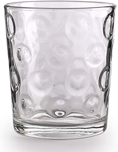 Circleware Circles Heavy Base Whiskey Drinking Glasses, Set of 4, Entertainment Dinnerware Glassware for Water, Juice, Beer Bar Liquor Dining Decor Beverage Cups Gifts, 4 Count (Pack of 1), Clear