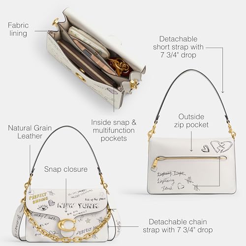 Coach Chain Tabby Shoulder Bag with Sketch Print, LH/Chalk Multi3
