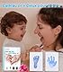 Zemiu XL Größe Baby Abdruck Set, 2 Pcs Baby Handabdruck und Fußabdruck Set Clean Touch Stempelkissen für Neugeborene/Baby Shower/Familie Geschenk,Pfotenabdruck Set-Blau