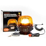 VULCAN Magnetic Amber Remote-Control LED Beacon - Class 2 - High Intensity - For Oversize Loads,...