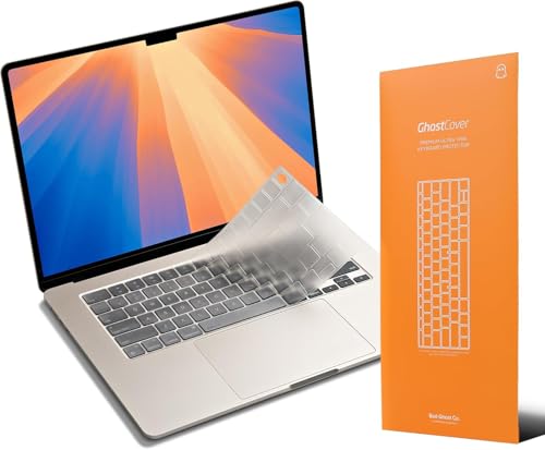 GhostCover FlexType Premium Keyboard Protector for High-Performance Typing, Compatible with 2021-2025 M4/M3/M2/M1 Pro/Max MacBook Pro 14/16, M4/M3/M2 MacBook Air 13/15, US Keyboard Layout, Clear