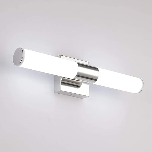 7Degobii Bathroom Vanity Light Fixture, 16" Inches 8W 6000K Chrome LED Mirror Lights for Bathroom Wall Sconces Bar Lighting