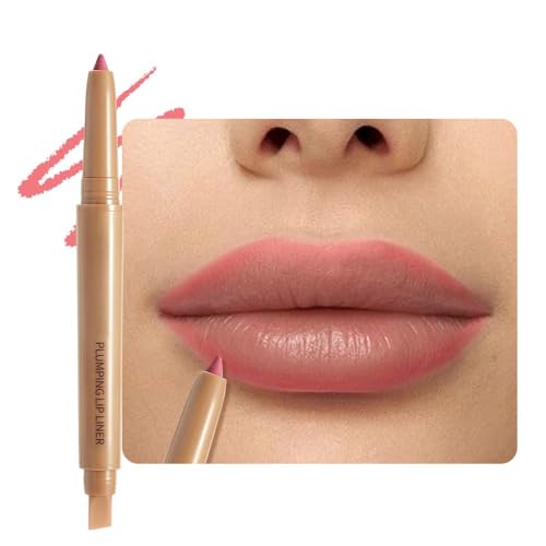 Image of Matte Lip Liner - Dual-Ended Retractable Pencil with Silicone Smudger, Waterproof Long Wear Crayon for Flawless Contour & Plump Lips, Vegan Cruelty-Free Beauty for Everyday Elegance (02#, 1PCS)