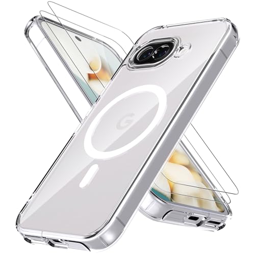 Anoowkoa Funda Magnética para Google Pixel 10a 5G con 2 Piezas Google 10a Protector de Pantalla,Compatible con Magsafe,Anti-Arañazos，Adecuado para Pixel 10a