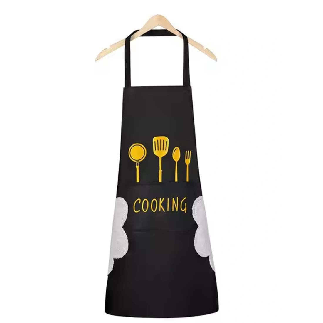 Kitchen Cooking Apron with Hand Towels, Waterproof and Oil-Proof, Adjustable Neck Strap, Large Pocket, Unisex Bib for Home and Restaurant Multi Color-image-36