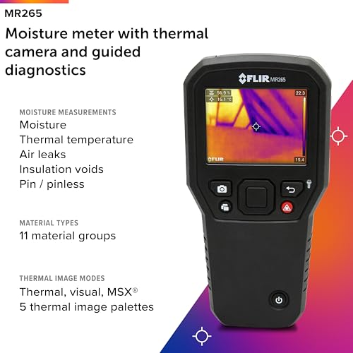 Image of FLIR MR265 Moisture Meter and Thermal Imager with MSX | 160x120 thermal sensor, MSX, pinless sensor, laser pointer, single-file documentation, 9Hz