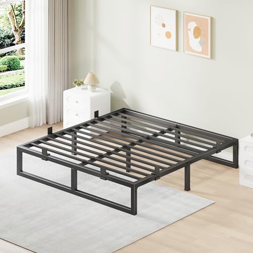 Image of 12 Inch Metal King Bed Frame with Steel Support, Noise-Free