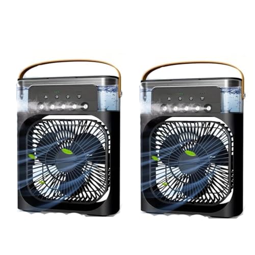 Image of Mini Personal Air Cooler Fan| Portable Air Conditioner Fan| Mini Evaporative Cooler with Assorted Color| Lightweight Easy for Travel and Daily Use (Pack of 2)