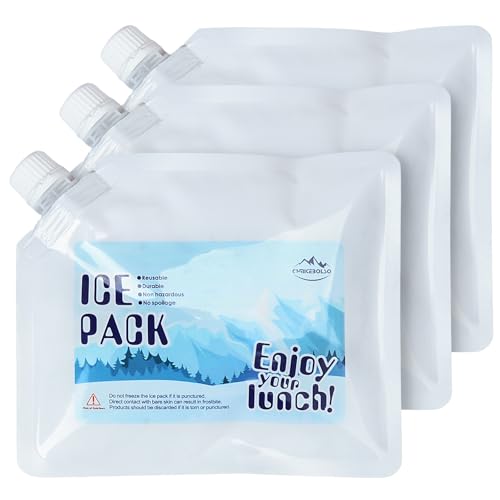 Reusable Ice Packs for Cooler- Long Lasting Cold Freezer Packs for Coolers and Lunch Boxes-Cooler Ice Packs for Camping Gear, Fishing, Road Trips,Beach Must Haves（3 Pack