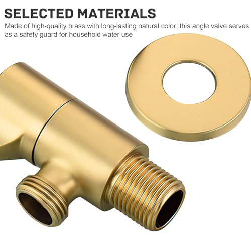 2 Stücke Eckventil 1/2 zoll, Hohe Temperatur- und Hohe Druckbeständigkeit, Eckventil, Sicherheitsschalter für Haushaltswasser, Geeignet für Küchenarmaturen, Badarmaturen, Toiletten (Gold)