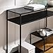 Walker Edison Modern Metal and Wood Tiered Entry Table, 42 Inch, Black
