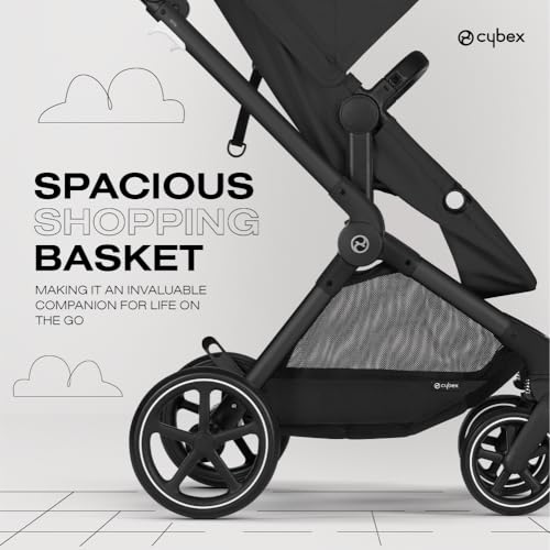 Cybex EOS 5-in-1 Travel System Stroller + Lightweight Aton G Infant Car Seat, Lava Grey