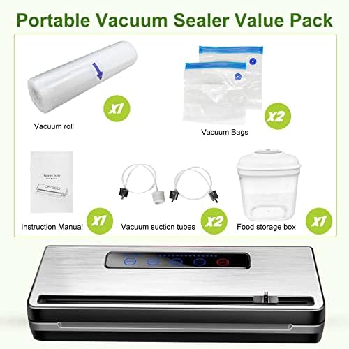 Vacuum Sealer Machine, Automatic Food Vacuum Sealer Machine for Dry and Moist Food Fresh Preservation, Black