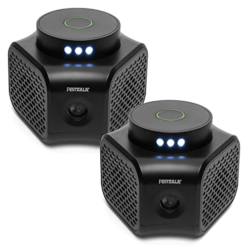 pestzilla ultrasonic pest repeller – humane mouse repellent & rat deterrent - ultrasound impluse and led strobe lights – perfect for squirrel repellent household pests repeller & mice repellant