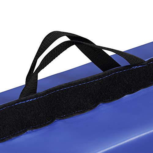 ZENOVA Thick Cushion Gymnastics Mat 3'x6'x4'' Folding Tumble Landing Mat for Junior Gymnast Training Crash Pad (Blue2)