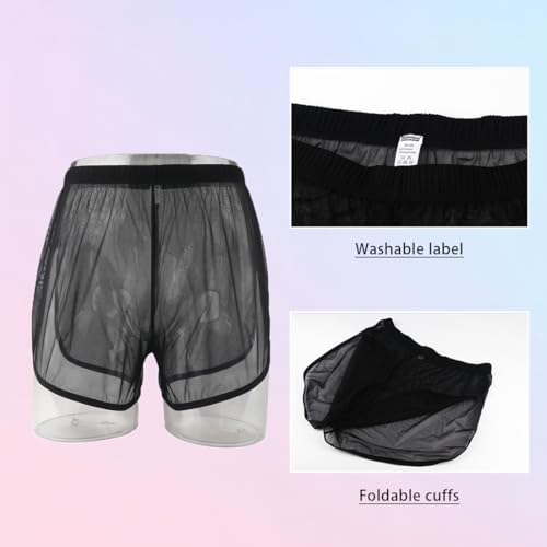 Mens Sexy Shorts Transparent Boxer Briefs Underwear Ultra Thin Split Side Mesh See Through Underpants3