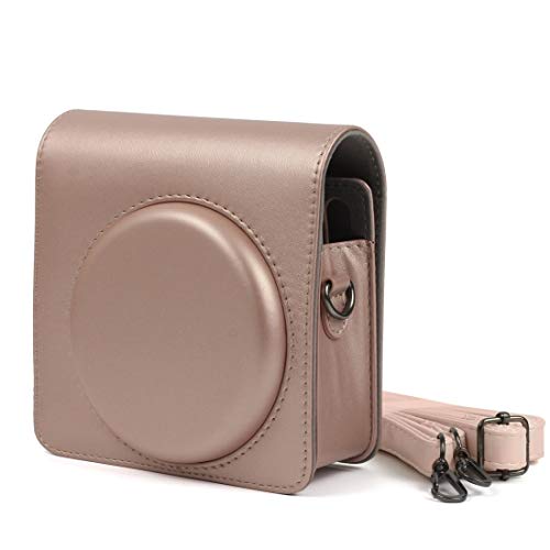 Sacoche pour appareil photo Polaroid SQ6 en cuir PU marron clair lustré nacré