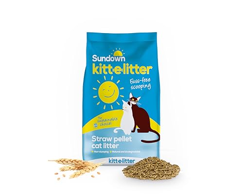 Kitt-e-litter by Sundown| Premium Straw-Based Cat Litter | Natural, Biodegradable, Compostable & Hypoallergenic | Low-Dust Non Clumping Cat Litter for Odour Control | Eco-Friendly Cat Sand (30L)