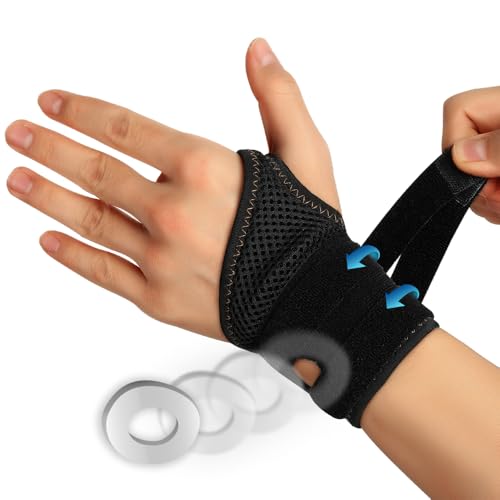 FORTEMOTUS Wrist Support Brace, Copper Infused Adjustable Wrist Wrap Strap for Carpal Tunnel, Wrist Discomfort Relief, Wrist Tfcc Tear, Fitness, Weightlifting, Sport Protect
