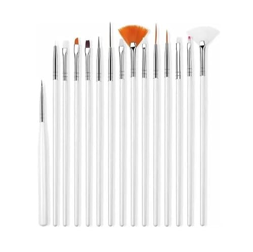 Kit Com 15 Pincéis Para Decoração De Unhas Em Gel Fibra