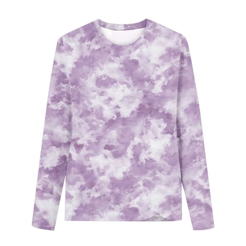 Girls Trendy Tie Dye Long Sleeve Tops Loose Crewneck Pullover Casual Blouses Cute Graphic Tee Shirts for 3-14Y3