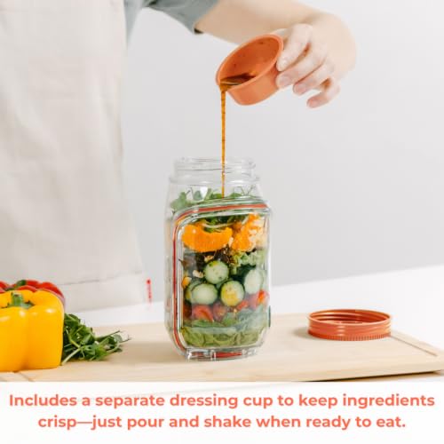 Image of Prepara The Original Salad Pod, 4.5 Cups, Orange | BPA-Free, Ideal for Meal Prep & Salads, 4.5-Cup Pod with 2.5 oz Dressing Capsule
