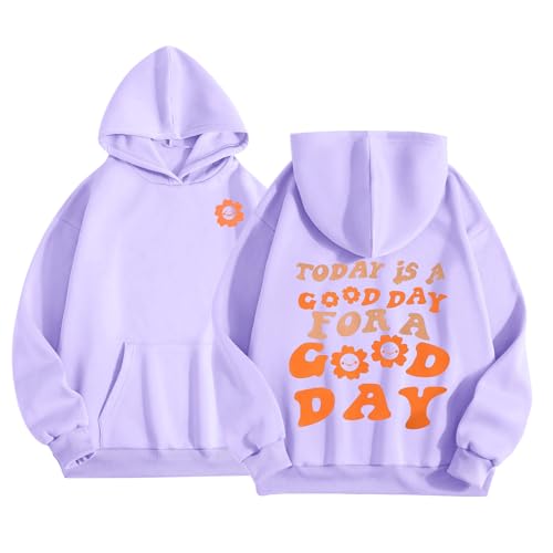 Genérico 2026 Sudadera Infantil con Capucha y Bolsillo Estampada Manga Larga cálida para Invierno Ropa Casual para niñas pequeñas y Adolescentes (Purple, 12-13 Years)