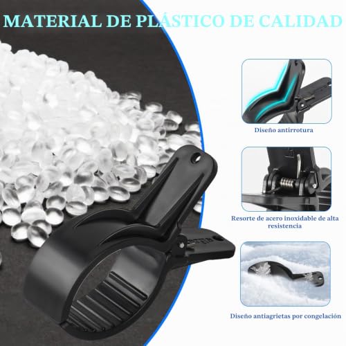 Miniatura 4 de 18 Abrazaderas De Sujeción Para Cubiertas De Piscina, Abrazaderas De Gran Envergadura Y Resorte Con Fuerte Fuerza De Tensión, Accesorios Siloplane