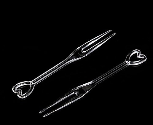 VNDEFUL 500Pcs Disposable Plastic Cocktail Picks Fruit Forks Cocktail Sticks Plates Picks Cake Forks Dessert Forks Party Supplies