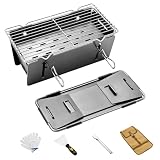 Petit barbecue au charbon de bois pliable et portable - 35 x...