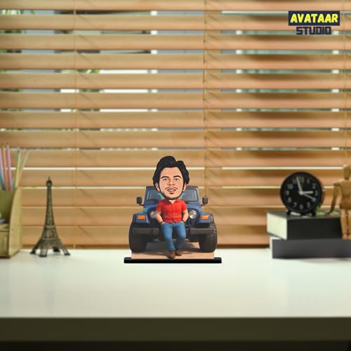 Image of Personalized Gift for Wife, Husband, Girlfriend, Boyfriend, Friends Character Caricature Photo Frame Unique Design Customized Gift for Friends & Family (Thar-Boy, 7 Inches)