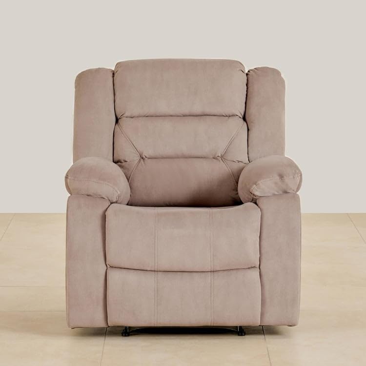 Image of Home Centre | Helios Cairo | Fabric | Solid Wood | 1 Seater Recliners | Beige | 2 Years Warranty