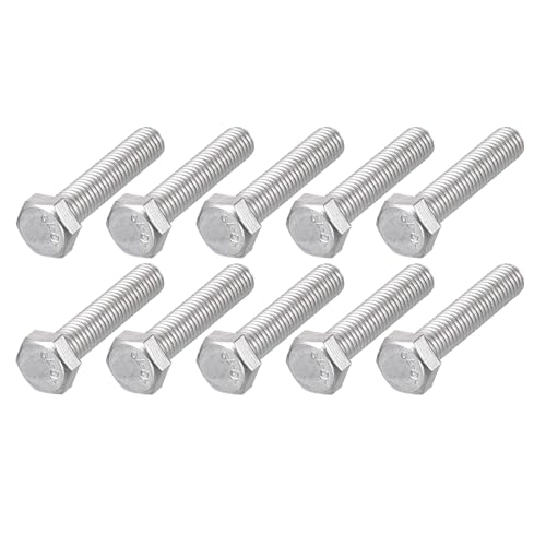 Image of METALLIXITY Hex Bolts (M5-0.8x25mm) 50Pcs, 304 Stainless Steel UNC Fully Threaded Hex Head Screw Bolt Machine Screws - for Furniture Repair, Silver