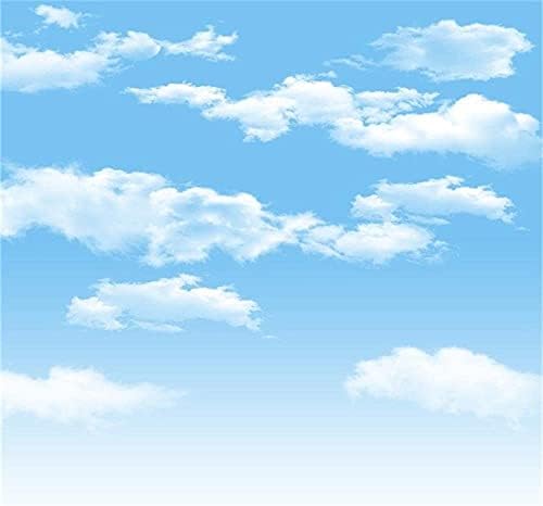 AOFOTO 10x10ft Blue Sky Backdrops White Clouds Photography Background Photo Studio Props Baby Infant Kid Newborn Toddler Girl Boy Adult Artistic Portrait Spring Party Decoration Summer Vinyl Wallpaper