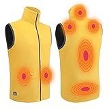 [Chaleco multifuncional]: solo necesita presionar prolongadamente el botón durante 2-3 segundos y luego el chaleco calefactado con la batería comenzará a calentarse. Este chaleco calefactable para mujer recargable es una buena opción para pescar, acampar, hacer senderismo, cazar, etc. Y es conveniente en su vida, como pasear al perro, quitar la nieve, andar en bicicleta y correr.