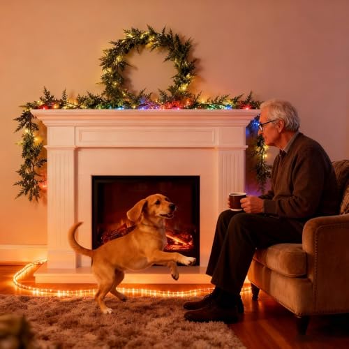 Guirlande de Noël avec télécommande et feuillage artificiel haute densité - 3