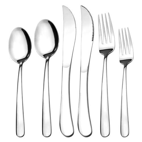 Silverware Set with Steak Knives, 36-Piece Flatware Set for 6 Cutlery Set - image 1