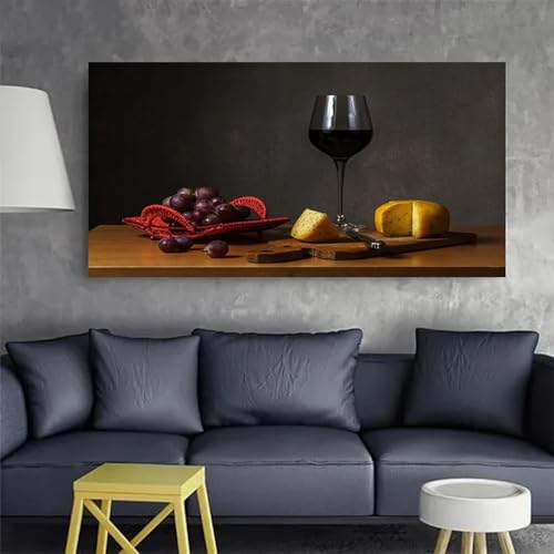 Peinture de nature morte de fleurs toile 30x60cm pour salon