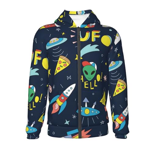 Funny Spaceships Kid Hoodies Boys Zip Up Sweatshirts Girls Pullover with Pocket2