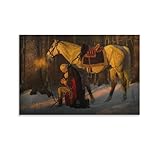 RNOPQZS HD Poster George Washington Praying at Valley Forge Poster Canvas Wall Art Poster For Room Aesthetic And Decor Pictures For Living Room Bedroom Decor 24x36inch(60x90cm) Unframe-style