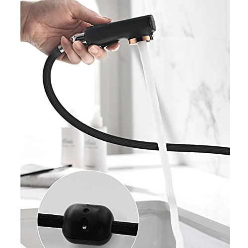 Grifo de lavabo extraíble dorado de tres funciones para cocina 6