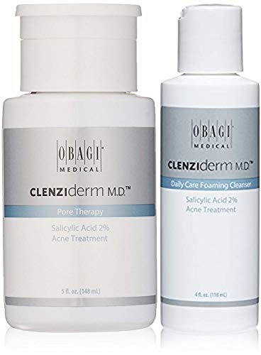 Obagi CLENZIderm M.D. Daily Care Foaming Cleanser Salicylic Acid 2% Acne Treatment And Obagi CLENZIderm M.D. Pore Therapy Salicylic Acid 2% Acne Treatment.