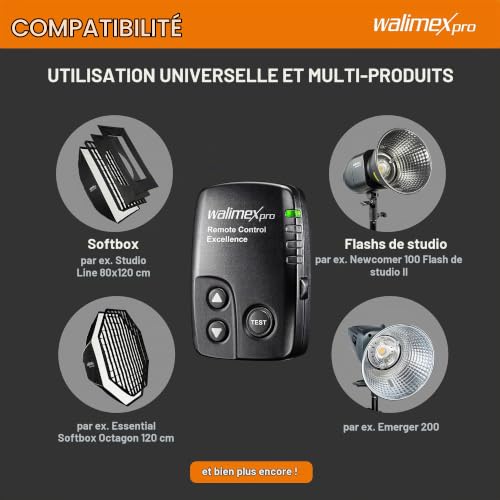 Walimex pro VE & VC & newcomer studio flash trigger - Télécommande sans fil jusqu'à 30 m, 16 canaux, 4 groupes, synchronisation 1/160 sec - Parfait pour les grands studios et les déplacements rapides – vue 9