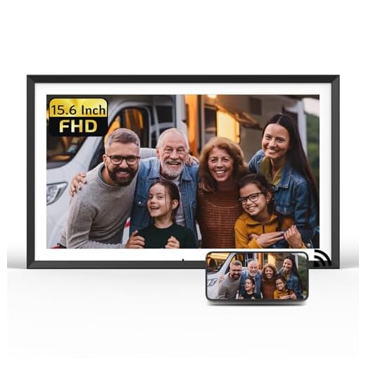 16 Inch FHD Extra Large Digital Picture Frame 32GB with Remote Control, WiFi Electronic Digital Photo Frame with IPS Touch Screen Easy to Share Photos Video via App, Gift for Grandparents
