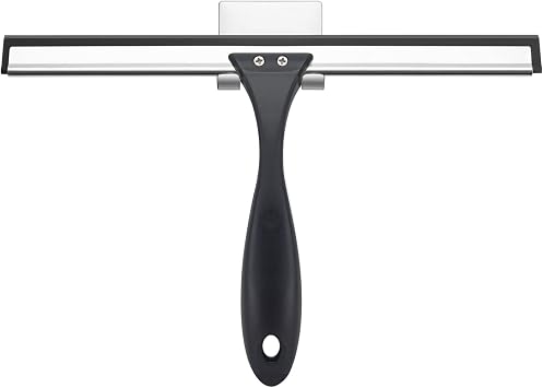 AmazerBath Squeegee for Shower Glass Door, Shower Squeegee for Glass Doors - All-Purpose Squeegee with Hook for Shower Doors, Windows, Mirrors, Tiles and Car Glass, 10 Inches