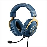 Logitech G PRO X Casque Gaming : Blue VO!CE, Micro Détachable, Coussinet à Mémoire de Forme, DTS Headphone 7.1 et Transducteurs PRO G 50 mm, Edition Officielle League of Legends - Bleu/Or